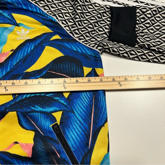 Adidas x FARM Rio Tropical Leaf Full Zip Track Jacket Women’s Size Large - Picture 7 of 8